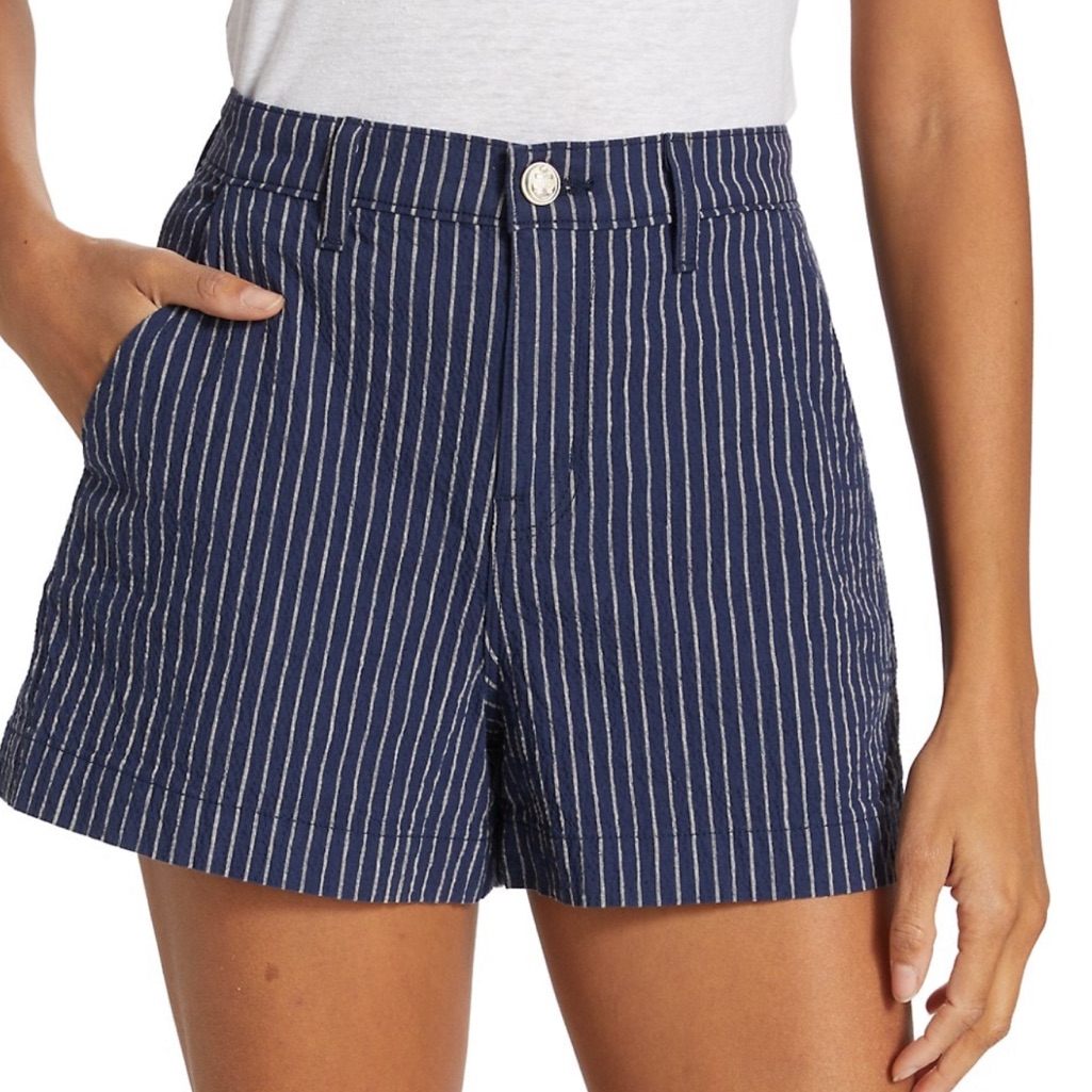 L’agence Jameson Striped High Rise Shorts